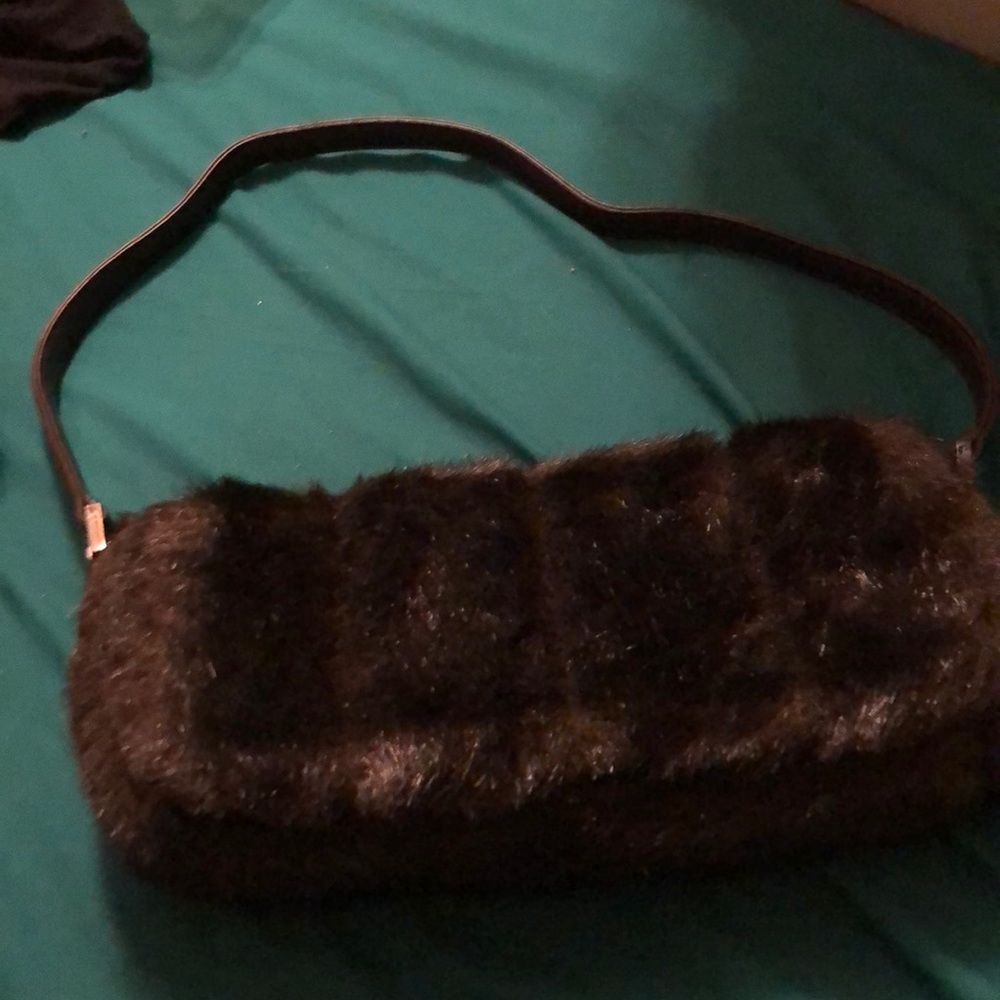 Brown fur purse